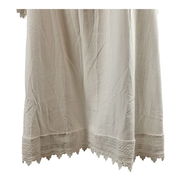 New CUPSHE Small White Swimsuit Tie Cover-up V-Neck Short Sleeve Lace Scalloped - Picture 9 of 14